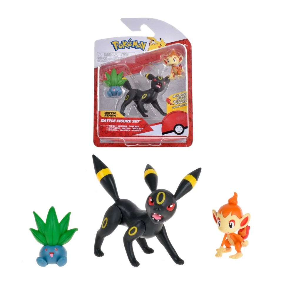 Figura Set Tripack Pokemon - Oodish, Umbreon, Chimchar