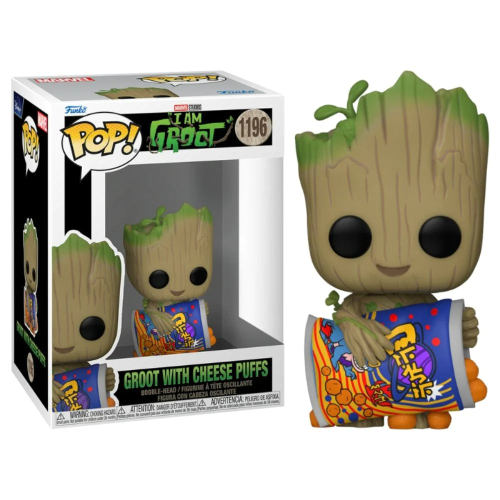 Funko Pop Marvel: I Am Groot - Groot W/Cheese Puffs - 1196