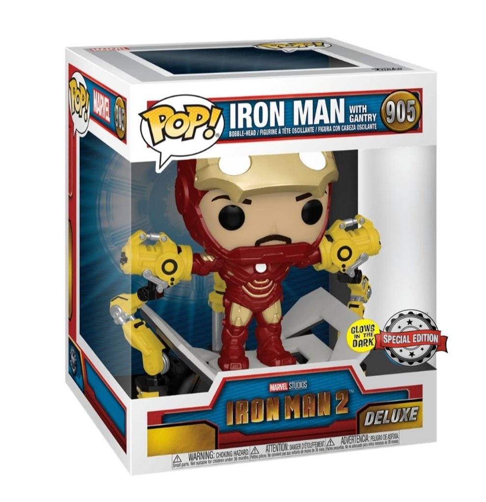 Funko Pop Iron Man with Gantry 905 Deluxe (Caja Dañada)